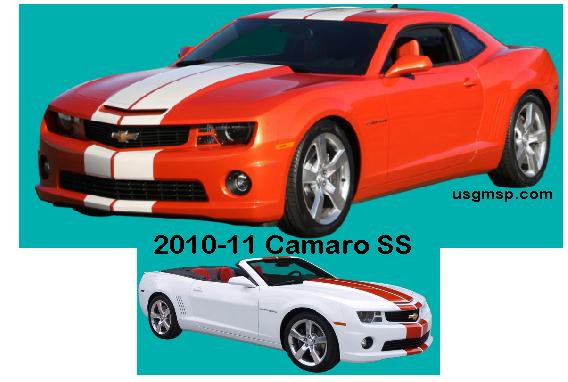 Decal Kit: Camaro 2010-11 SS over body stripes, Choose - 8 Colours